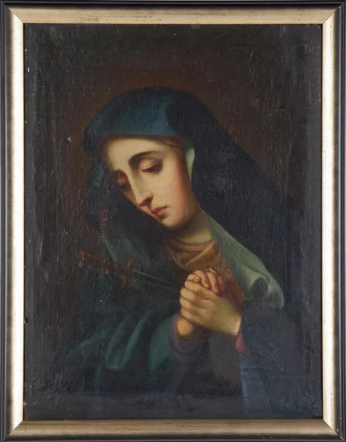 17th Century Italian Oil Painting On Canvas Old Master Madonna Carlo Dolci 1600s