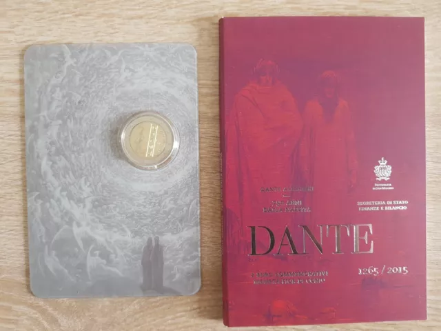 Coffret 2 Euro commémorative SAINT MARIN 2015 - DANTE ALIGHIERI