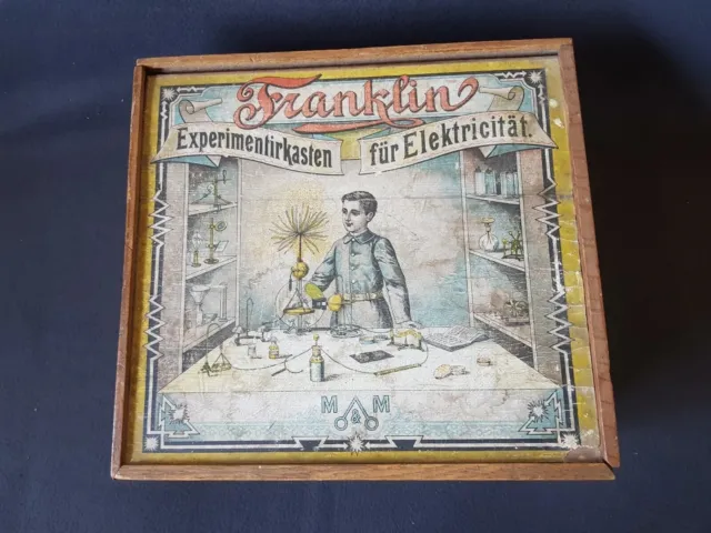 Antik Experimentirkasten für Elektricität Franklin M & M  ,Meiser Mertig Dresden