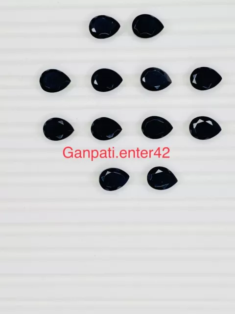 Onyx Noir Poire Facettes Coupe 8x6 MM 10 Pièces Lot Calibré Taille Libre Gemme E