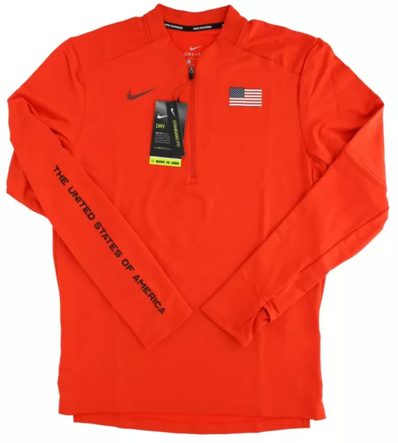 Nike Men's Team USA Element Running Shirt, Long Sleeve, 1/2 Zip, CV0412-673