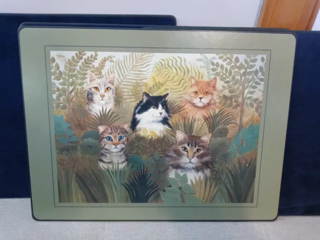 Lady Clare Set of 4 Hard Board Placemats Kitty's in the Grass