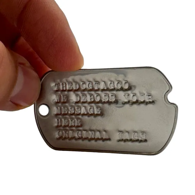 PERSONALISED DEBOSSED WWII Era Army Dog Tags Set & Chains 304-Grade Stainless UK 3