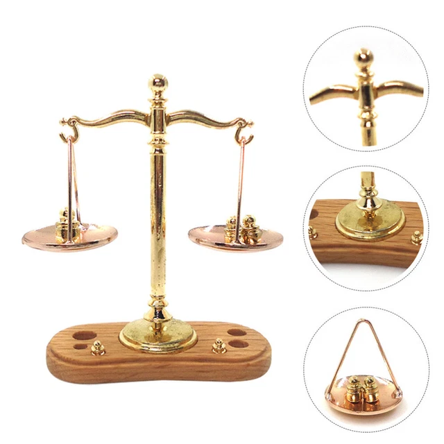 BRASS WEIGHING SCALE dollhouse miniature accessories Balance Justice