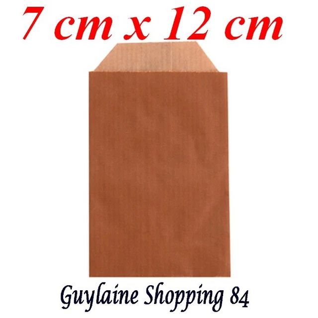 Lot 50 Pochettes Sachets Papier Kraft Bijou Cadeaux Emballage Chocolat 7 X 12 Cm