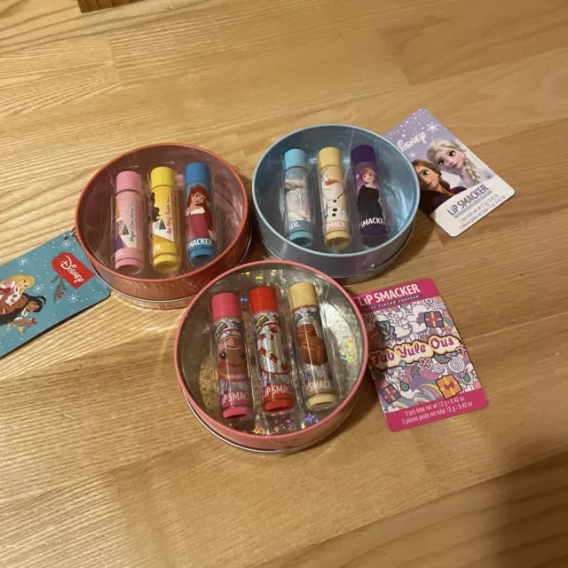 9x Lip Smacker Lip Balm Tin 3x Gift Sets  - Original, Disney Princess & Frozen