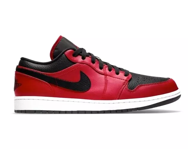 Nike Air Jordan 1 Low Reverse Bred Black Red 'Banned' Mens Trainers Size. UK 8.5