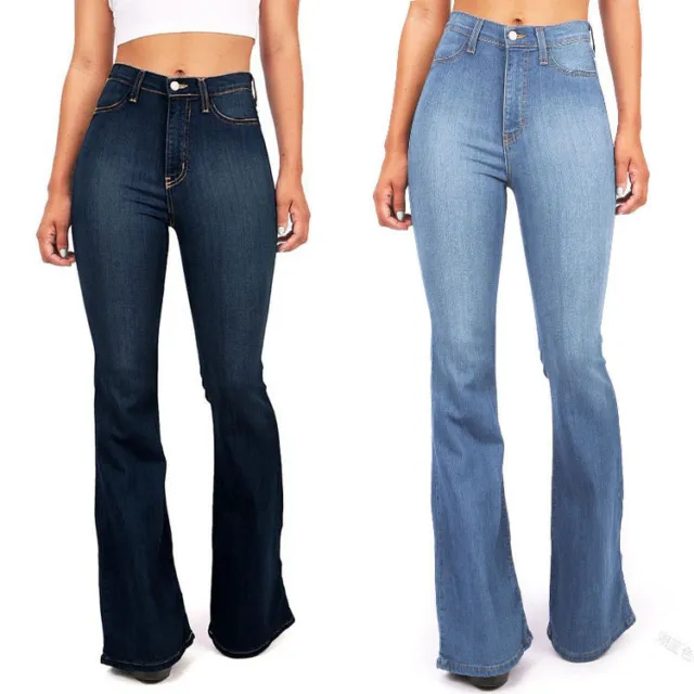New Women Jeans Denim Trousers High Waist Stretch Pants Elastic Fit Slim Fashion