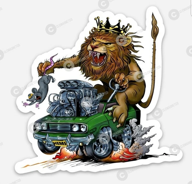 Road Runner Muscle Car STICKER - Ratfink Style cartoon Show Rat