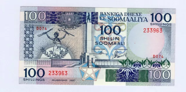 Somalia , 100 Shilin SOOMAALI / 100 Shillings , MUQDISHO 1987 , UNC