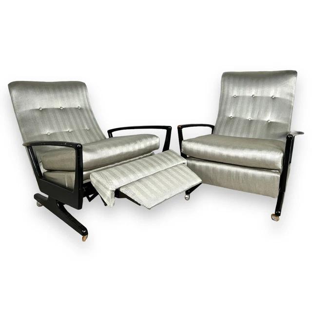Two Retro Mid Century 1960s Parker Knoll pk1020 Lounge Reclining Armchairs