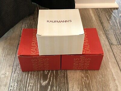 3 Vintage Kaufmann's Gift Boxes  2 Red, 1 White. 5 X 5 X 3