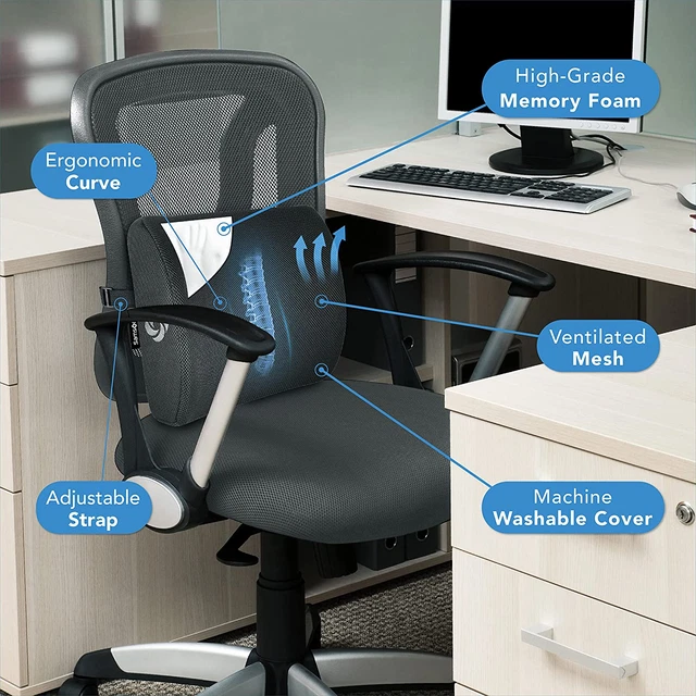 - [OUR MOST COMFORTABLE] Lumbar Support Pillow for Office Chair and Car Seat, [H 3