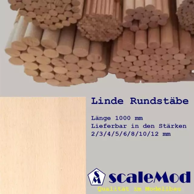 Scale Rundstäbe Linde 4,0 mm Länge 1000 mm VE 3 Stk (0,40 EUR/m)