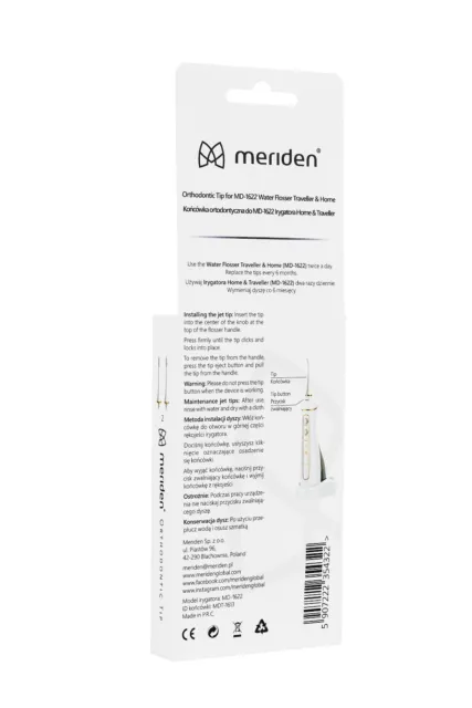 MERIDEN MDT-1613 2er Pack Ersatzdüsen für Munddusche Ersatzzubehör Aufsteckdüsen 3