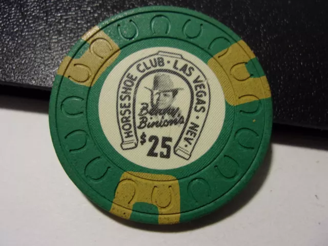 BINION'S HORSESHOE CLUB CASINO $25 hotel gaming poker chip - Las Vegas, NV