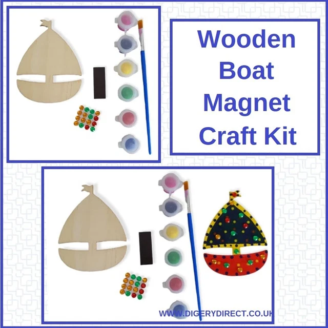 MAKE YOUR OWN Wooden Boat Craft Kit Party Bags Gifts £3.00