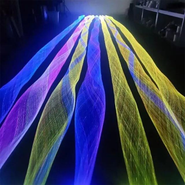 6M USB RGB Colorful Fiber Optic Led Curtain Decorative String Ceiling Net Lights