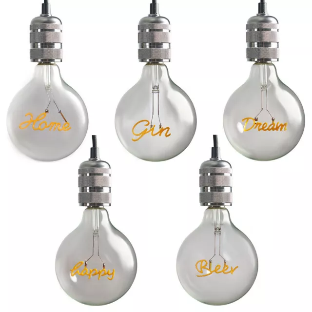 Word Light Bulb Decorative Vintage LED Worded Globe Bulbs B22-BC/E27-ES Lights