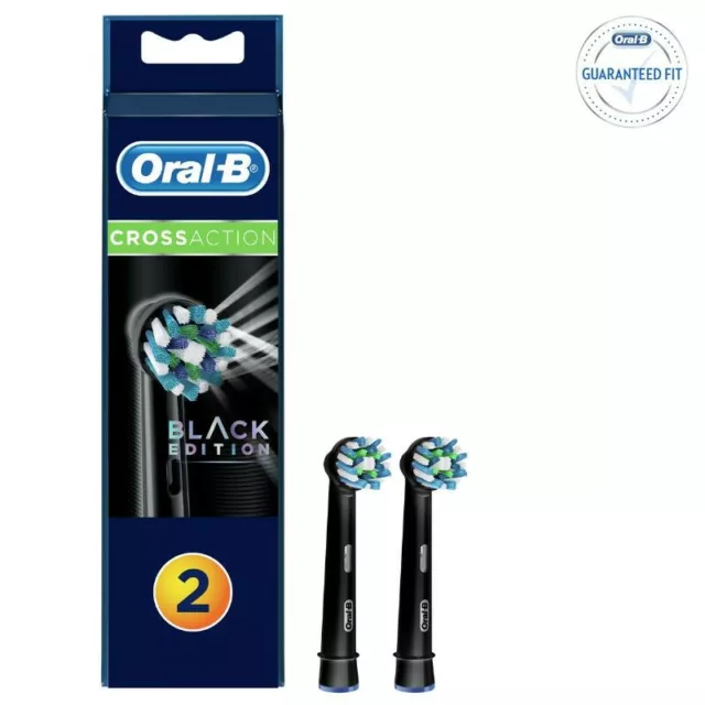 Oral-B Cross Action Black Edition 2 Spare Heads for Electric Toothbrush
