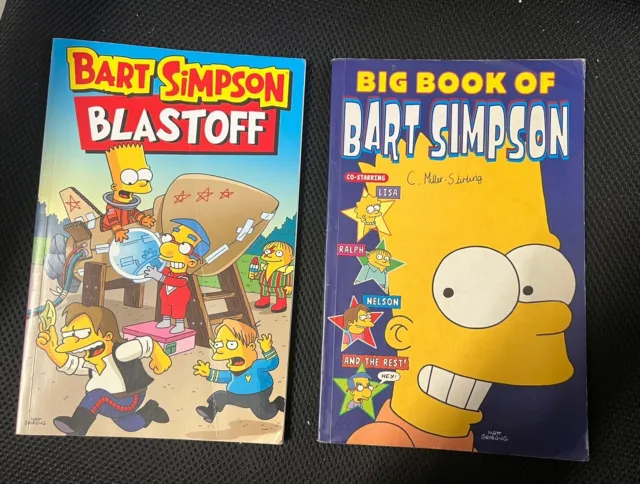 2 x First Edition Bart Simpson Comic Books -Blastoff & Big Book Of  The Simpsons
