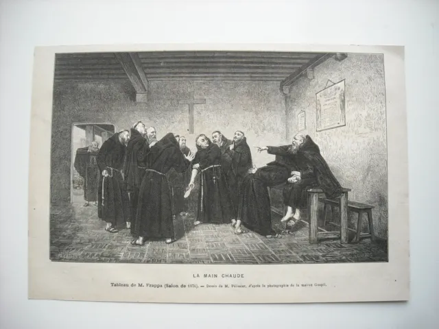 Gravure 1877. Salon 1876. La Main Chaude. D’apres Le Tableau De M. Frappa.