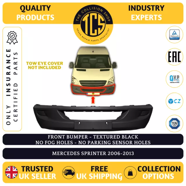 Front Bumper - Textured Black - Not Primed - For Mercedes Sprinter 2006-2013