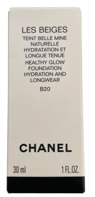 Chanel ~ Les Beiges ~ Healthy Glow Foundation ~ B20 ~ 1.0 oz ~ NIB