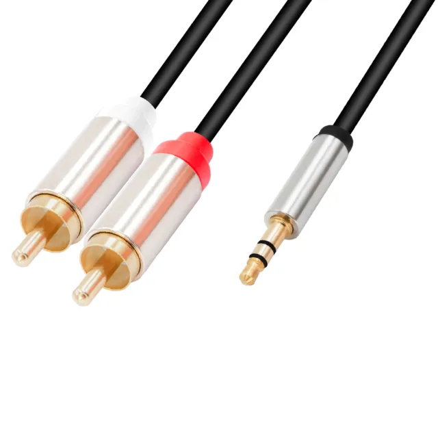 1m Cinch Kabel Audio Anschlusskabel 3,5mm Klinke auf 2x Cinch Stecker Audiokabel