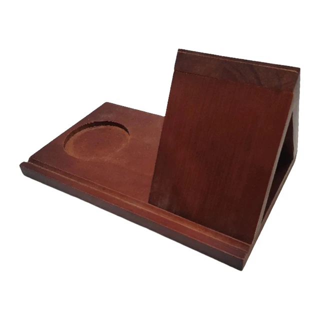 Repose-livre triangle en bois, support de livre sur table de chevet fait main, repose-livre avec porte-gobelet, marque-page triangle en bois, support pour tablette et téléphone - France