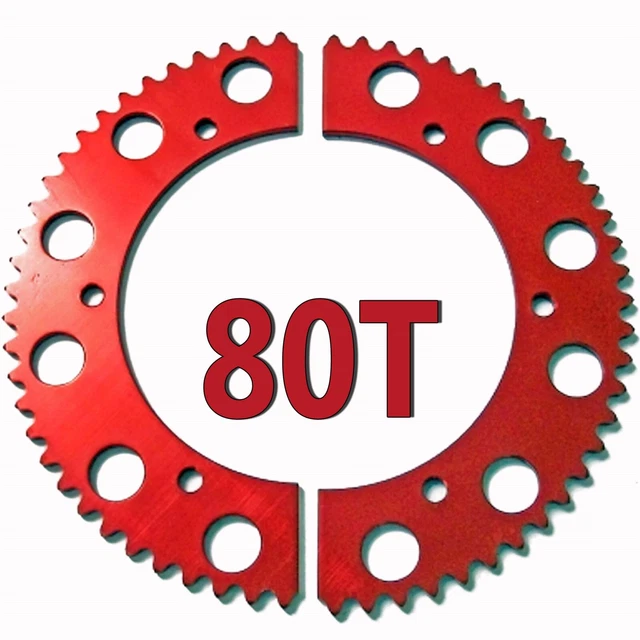 80T (tooth) #35 Chain Split Sprocket Racing Go-Kart Fun Cart Barstool Gear RLV