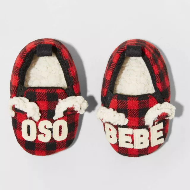 Bambini 6-9M Ragazzi Famiglia Sonno Bebe Oso Ciabatte Plaid Rosso Wondershop 6-9