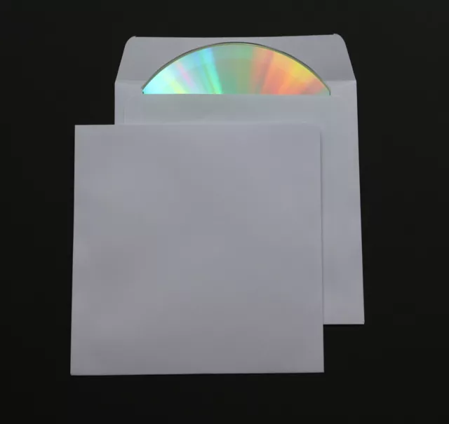 500 St. Deluxe Papier CD/DVD/Blu-ray Hüllen mit Klappe 90 gr. Papier 125x125 mm