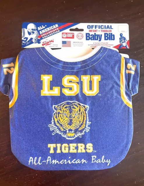 Adorable Ncaa Lsu Tigers Football Jersey All American Baby Toddler Bib