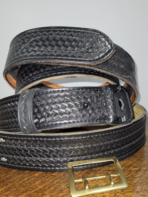 2 Safariland Police Security Basketweave Belts MDL 87 & HOOK AND LOOP sz.44