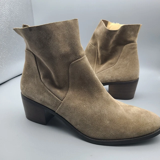 PAUL GREEN ankle boots Nicole Soft Suede Side Zip US 9.5/UK 7 Antelope taupe new