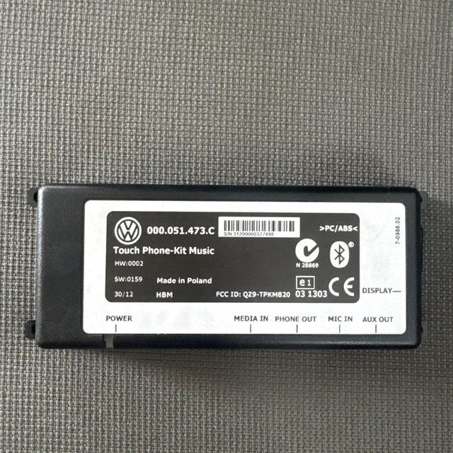 Volkswagen VW Polo 6R Bluetooth Hands-free TPK Connection Kit Set 000051473C