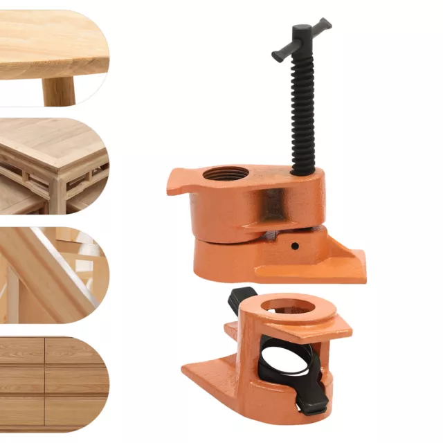 1 Inch Pipe Clamp Jaws Vise Fixture Set Woodworking Frame Tool Kit Heavy Duty