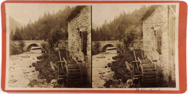 St Pierre de Chartreuse.Le Moulin Vieux near Hôtel du Désert.Unique Stereo Photo