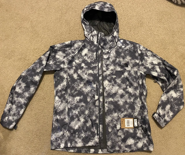 NEW SUPER RARE NORTH FACE VENTURE Grey Camo Hooded Rain Coat Jacket Men Sz L