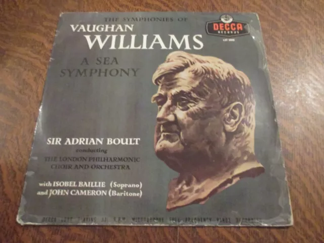 33 tours the symphonies of VAUGHAN WILLIAMS a sea symphony SIR ADRIAN BOULT
