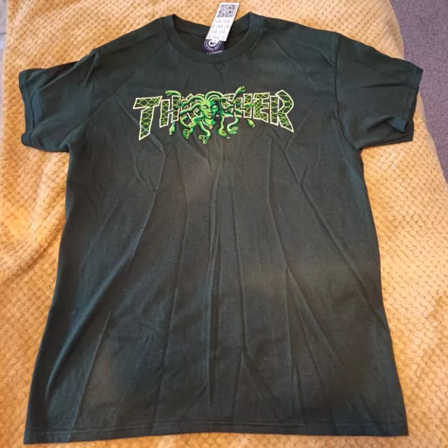 Thrasher Medusa Green Mens Tshirt. Size Medium. New With Tags