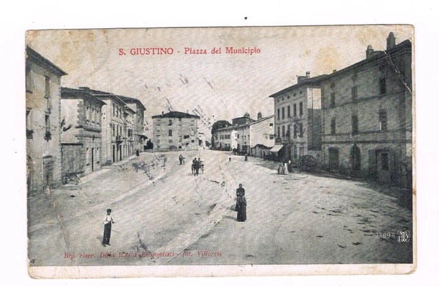 cartolina s. giustino p. municipio spedita per la francia in. 900 vedi affrancat