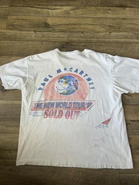 Vintage Paul McCartney 1993 The New World Tour Shirt Size XL 3