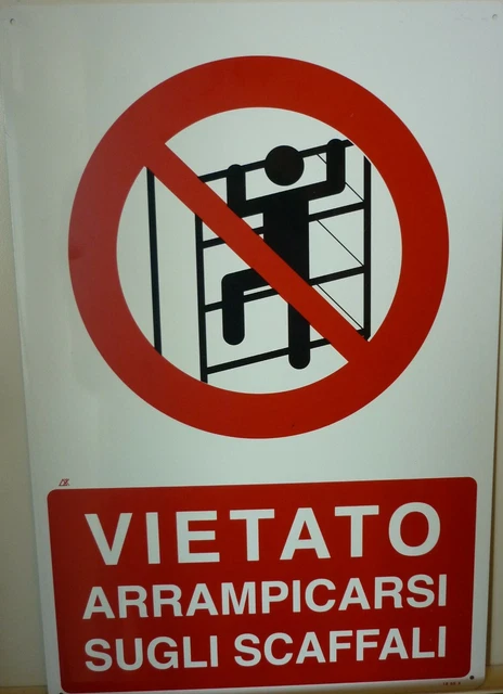 Cartello Divieto Di Arrampicata Sugli Scaffali 16,6x26,2 Cm - Segnale Di Sicurezza Per Magazzino E Ufficio - 3