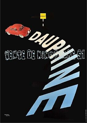 Pub - Renault Dauphine   -  affiche plastifiée
