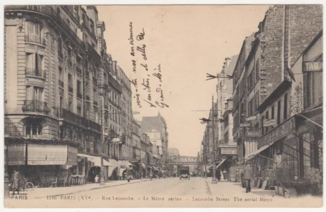 CPA 75 PARIS XVÈ Rue Lecourbe Le Métro aerial n° 1516 - animation