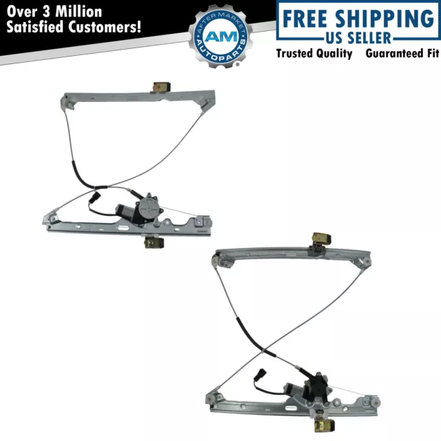 Power Window Regulators w/ Motor Front LH & RH Pair Set for Chevy GMC Cadillac