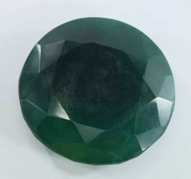 NATURAL EMERALD, ROUND-FACET, 15mm (11.80cts), FOREST-GREEN COLOMBIAN GEMSTONE