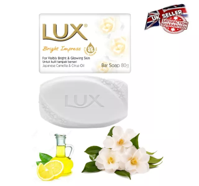 Lux Bright Impress Soap Bar with Japanese Camellia & Citrus Oil 80g UK Seller